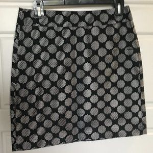 black and white polka dot LOFT skirt